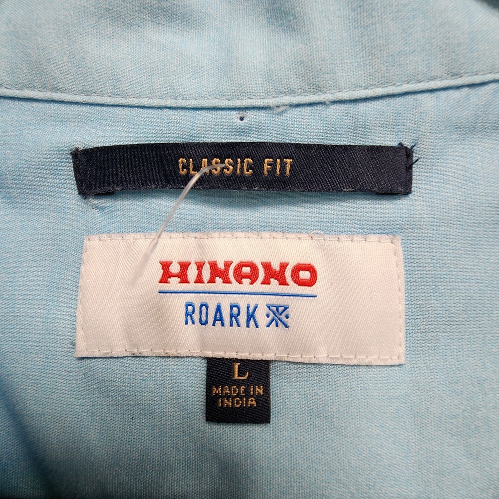 Roark Gonzo Palms Camp Collar Shirt Men Large Hinano Otemanu Vacation Travel NEW - Picture 7 of 14